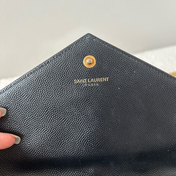 SOLD Saint Laurent YSL Monogram Large Wallet on Chain Grained Leather 100% Auth - Picture 3 of 14